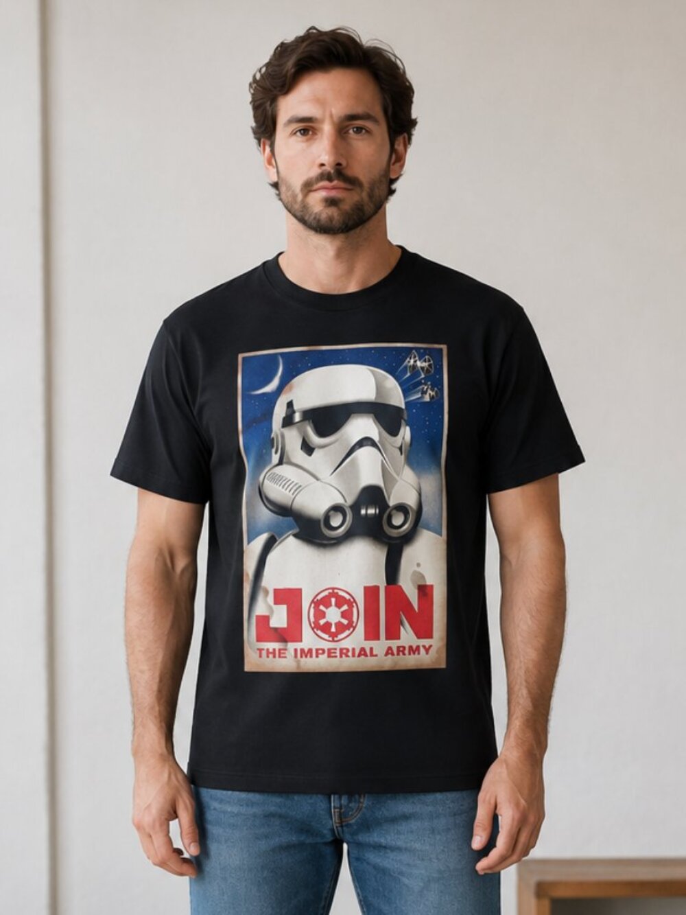 Star Wars Stormtrooper Black Graphic T-Shirt Size Large Cotton Tee